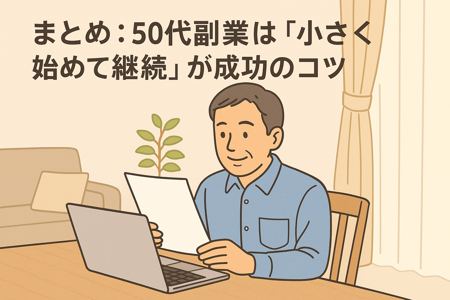 まとめ：50代副業は「小さく始めて継続」が成功のコツの画像